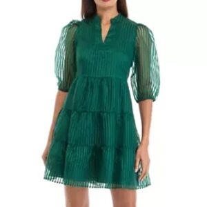 Crown & Ivy Green Striped Dress